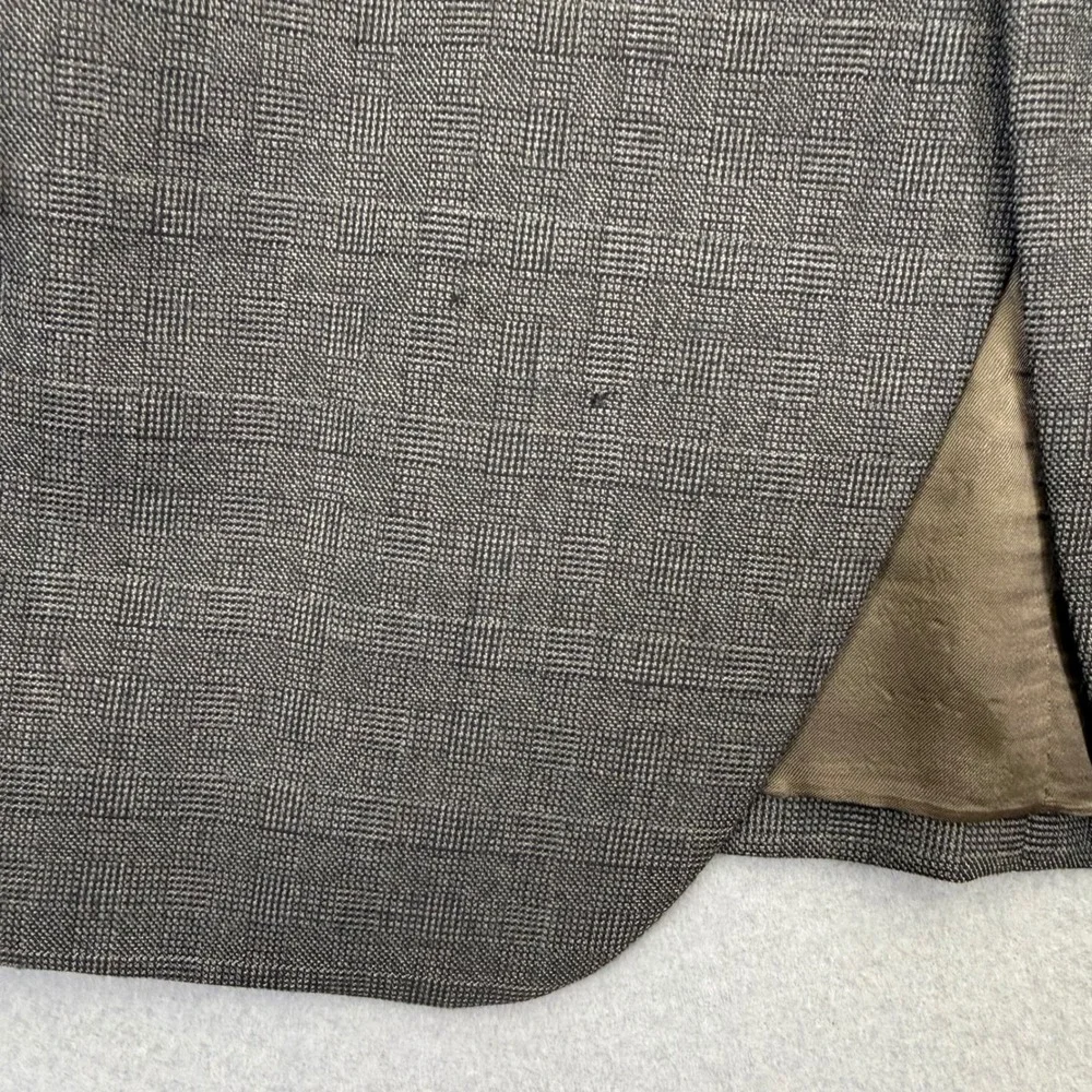 Mani by‎ Giorgio Armani Mens Gray Glen Check Virgin Wool Blazer Jacket Size 40R